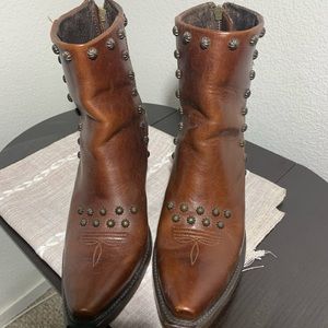 Ariat Warm Cognac Diva Booties Leather Size 9 Like New